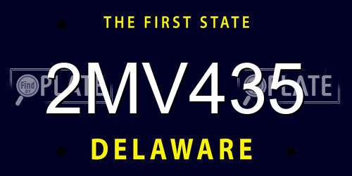 2MV435 Delaware License Plate