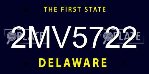 2MV5722 Delaware License Plate