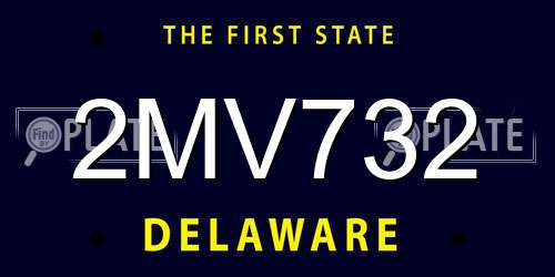 2MV732 Delaware License Plate