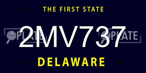 2MV737 Delaware License Plate