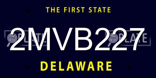 2MVB227 Delaware License Plate