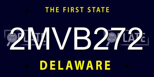 2MVB272 Delaware License Plate