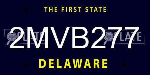2MVB277 Delaware License Plate