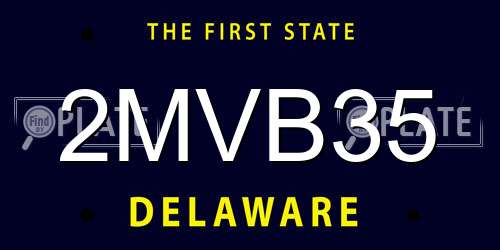 2MVB35 Delaware License Plate
