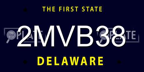 2MVB38 Delaware License Plate