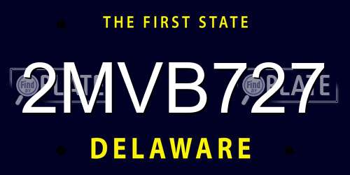 2MVB727 Delaware License Plate
