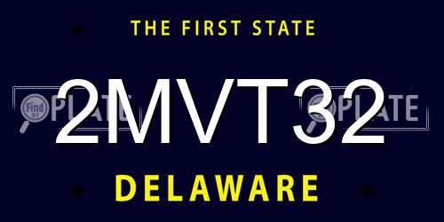 2MVT32 Delaware License Plate