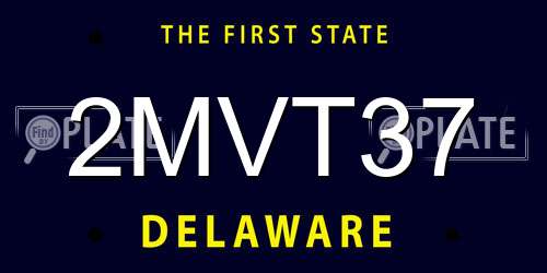 2MVT37 Delaware License Plate