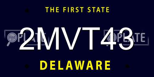 2MVT43 Delaware License Plate