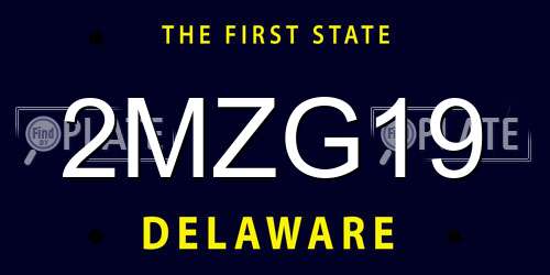 2MZG19 Delaware License Plate
