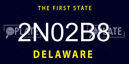 2N02B8 Delaware License Plate