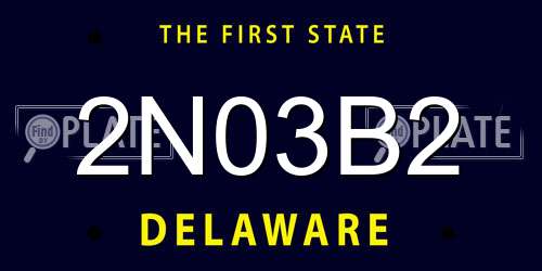 2N03B2 Delaware License Plate