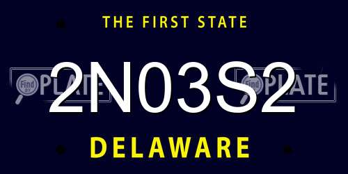 2N03S2 Delaware License Plate