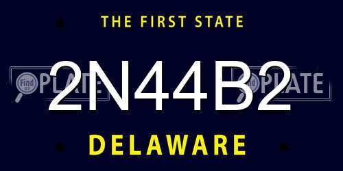 2N44B2 Delaware License Plate