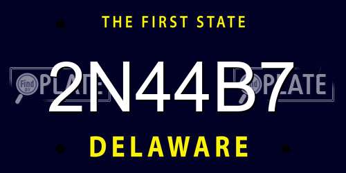 2N44B7 Delaware License Plate