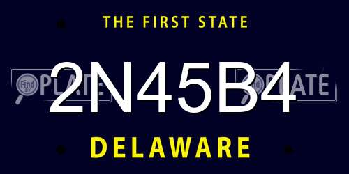 2N45B4 Delaware License Plate