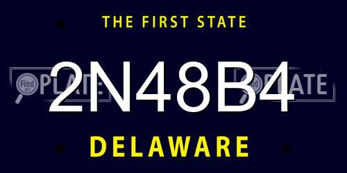 2N48B4 Delaware License Plate