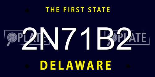 2N71B2 Delaware License Plate