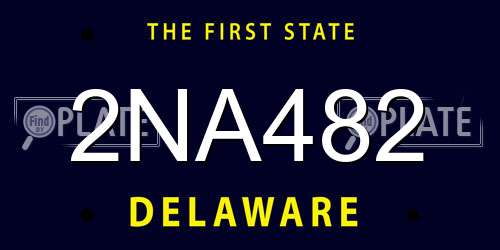 2NA482 Delaware License Plate