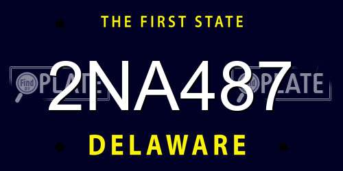 2NA487 Delaware License Plate