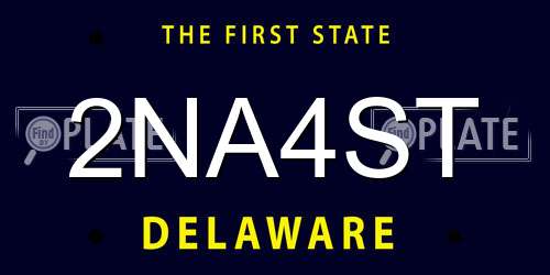 2NA4ST Delaware License Plate