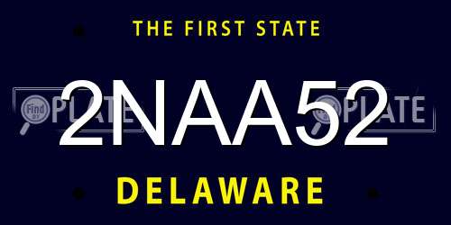 2NAA52 Delaware License Plate