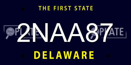 2NAA87 Delaware License Plate