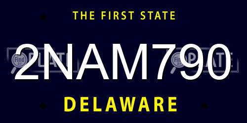 2NAM790 Delaware License Plate