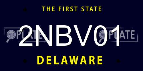 2NBV01 Delaware License Plate