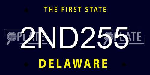 2ND255 Delaware License Plate