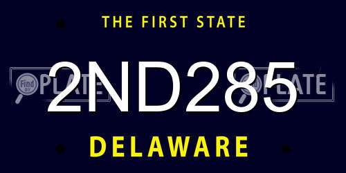 2ND285 Delaware License Plate