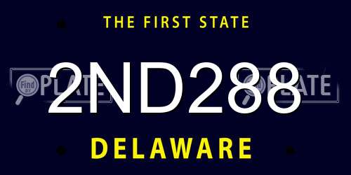 2ND288 Delaware License Plate