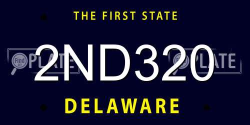 2ND320 Delaware License Plate