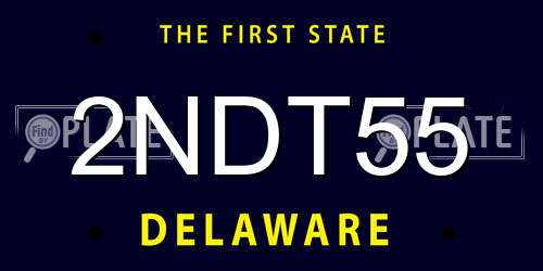 2NDT55 Delaware License Plate