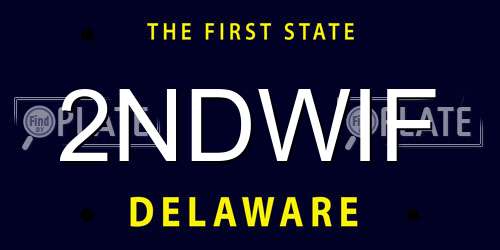 2NDWIF Delaware License Plate