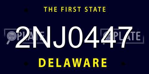 2NJ0447 Delaware License Plate