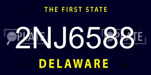 2NJ6588 Delaware License Plate