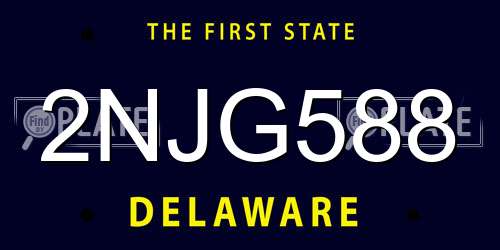2NJG588 Delaware License Plate