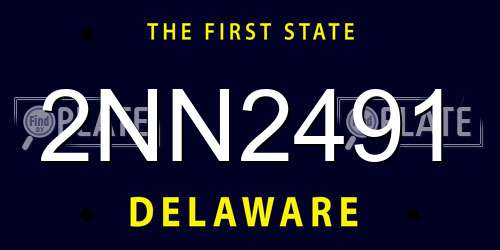 2NN2491 Delaware License Plate