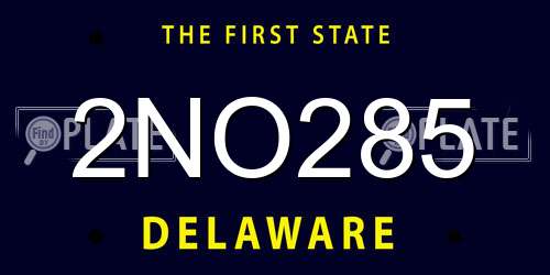 2NO285 Delaware License Plate