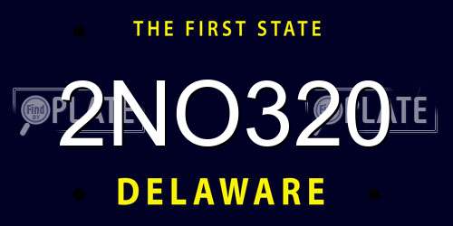 2NO320 Delaware License Plate