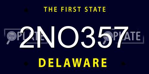 2NO357 Delaware License Plate