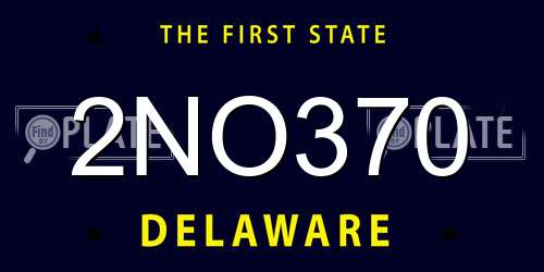 2NO370 Delaware License Plate