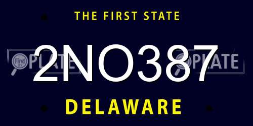 2NO387 Delaware License Plate
