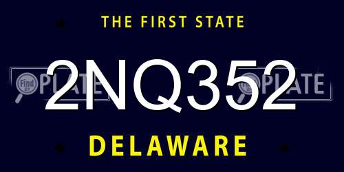 2NQ352 Delaware License Plate