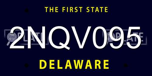 2NQV095 Delaware License Plate