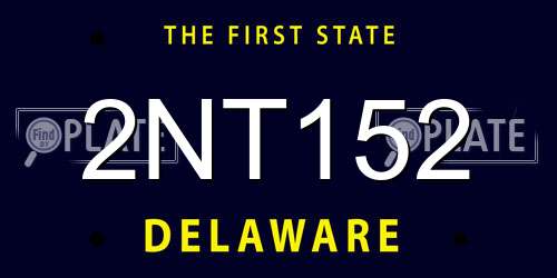 2NT152 Delaware License Plate