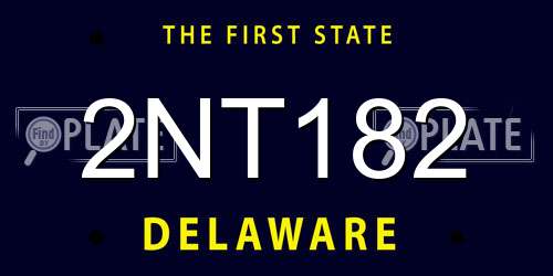 2NT182 Delaware License Plate