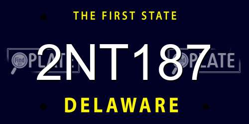 2NT187 Delaware License Plate