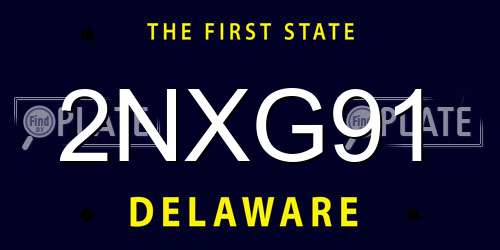 2NXG91 Delaware License Plate
